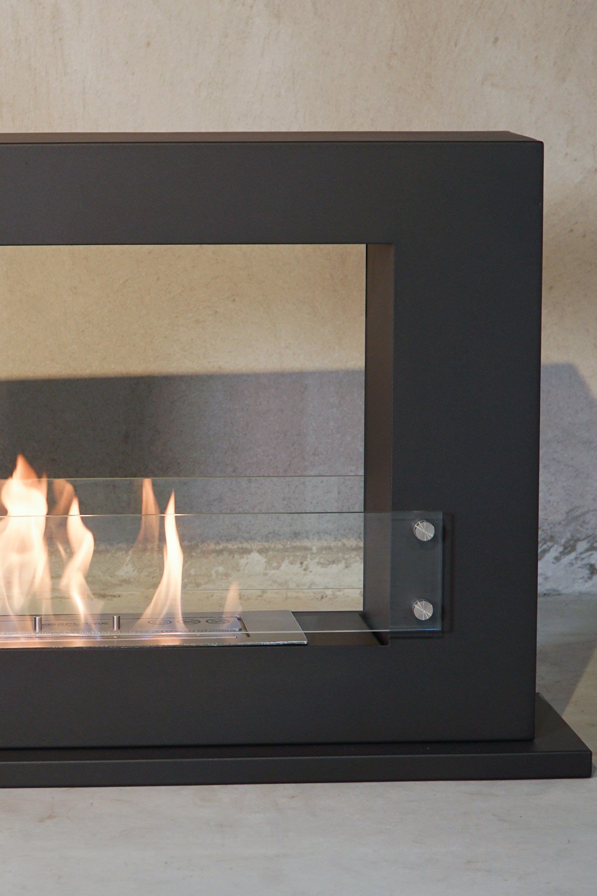 Korflame Supporto Siyah Bioetanol Şömine