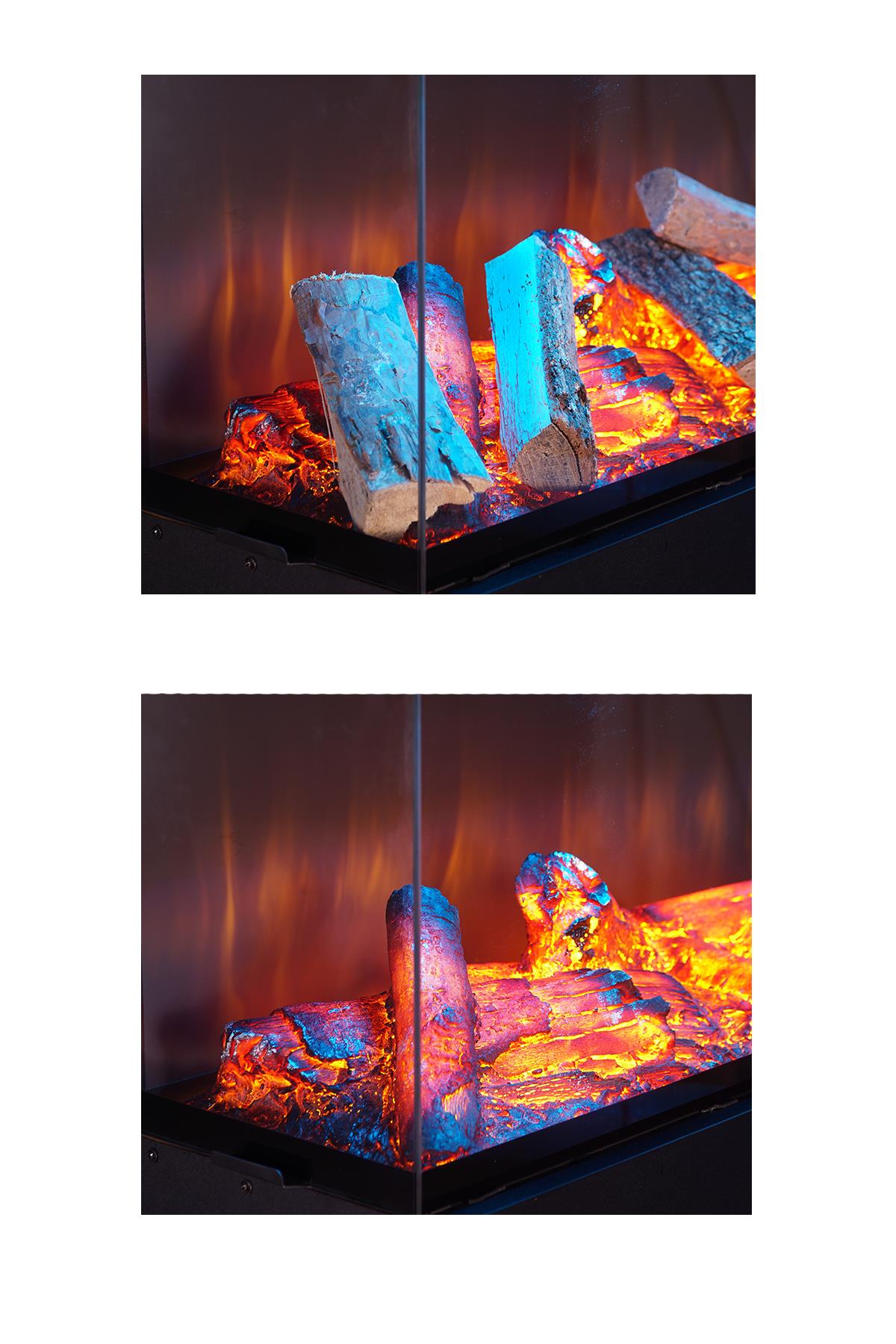 Korvista - 80 cm Three Open Electric Fireplace