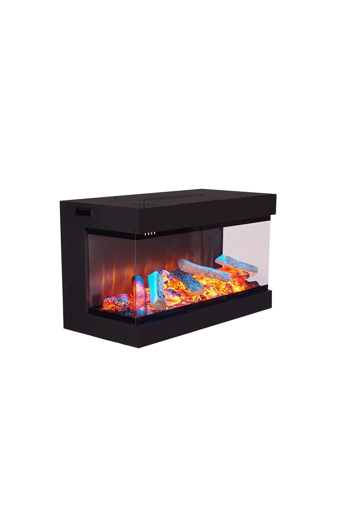 Korvista - 80 cm Three Open Electric Fireplace