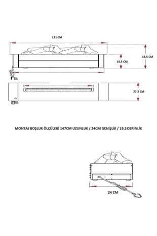 150Cm 3D Electric Fireplace