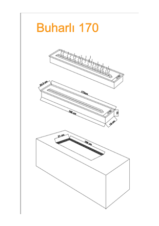 Eco 3D Water Vapor Fireplace - 70 Cm - 9 Size