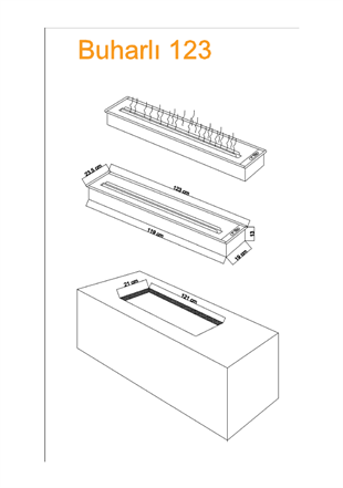 Eco 3D Water Vapor Fireplace - 70 Cm - 9 Size