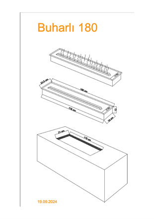 Eco 3D Water Vapor Fireplace - 70 Cm - 9 Size