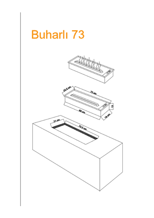 Eco 3D Water Vapor Fireplace - 70 Cm - 9 Size