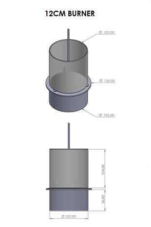 Korflame 12cm Yuvarlak Bioetanol Şömine Burner