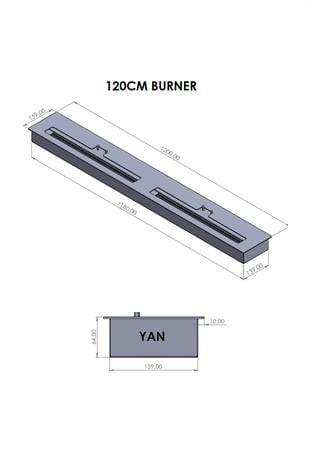 Korflame 120cm Bioetanol Şömine Burner
