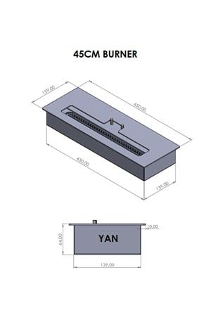 Korflame 45cm Bioetanol Şömine Burner