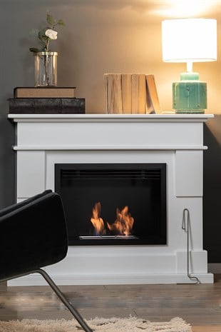 Korflame Legno Beyaz Bioetanol Şömine