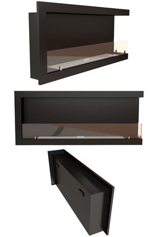 Korflame 130cm Sağ Açık Bioetanol Şömine