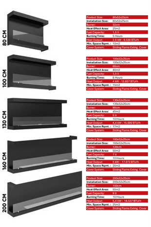 Korflame 130cm U Tipi Bioetanol Şömine