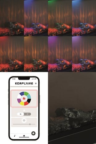 Kormet 80 S - Wall Mounted Electric Fireplace Insert with Heater