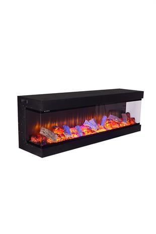 Korvista - 160 cm Three Open Electric Fireplace