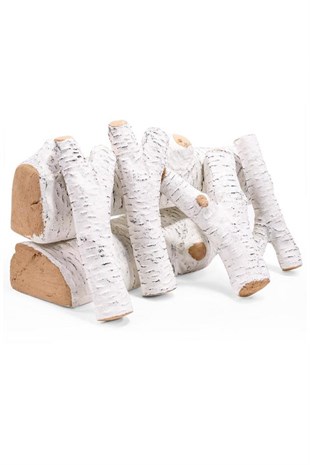 Seramik Odun Seti 8'li Beyaz
