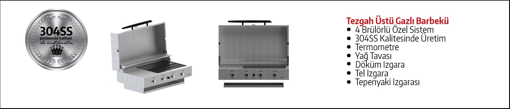 Tezgah üzeri gazlı barbekü