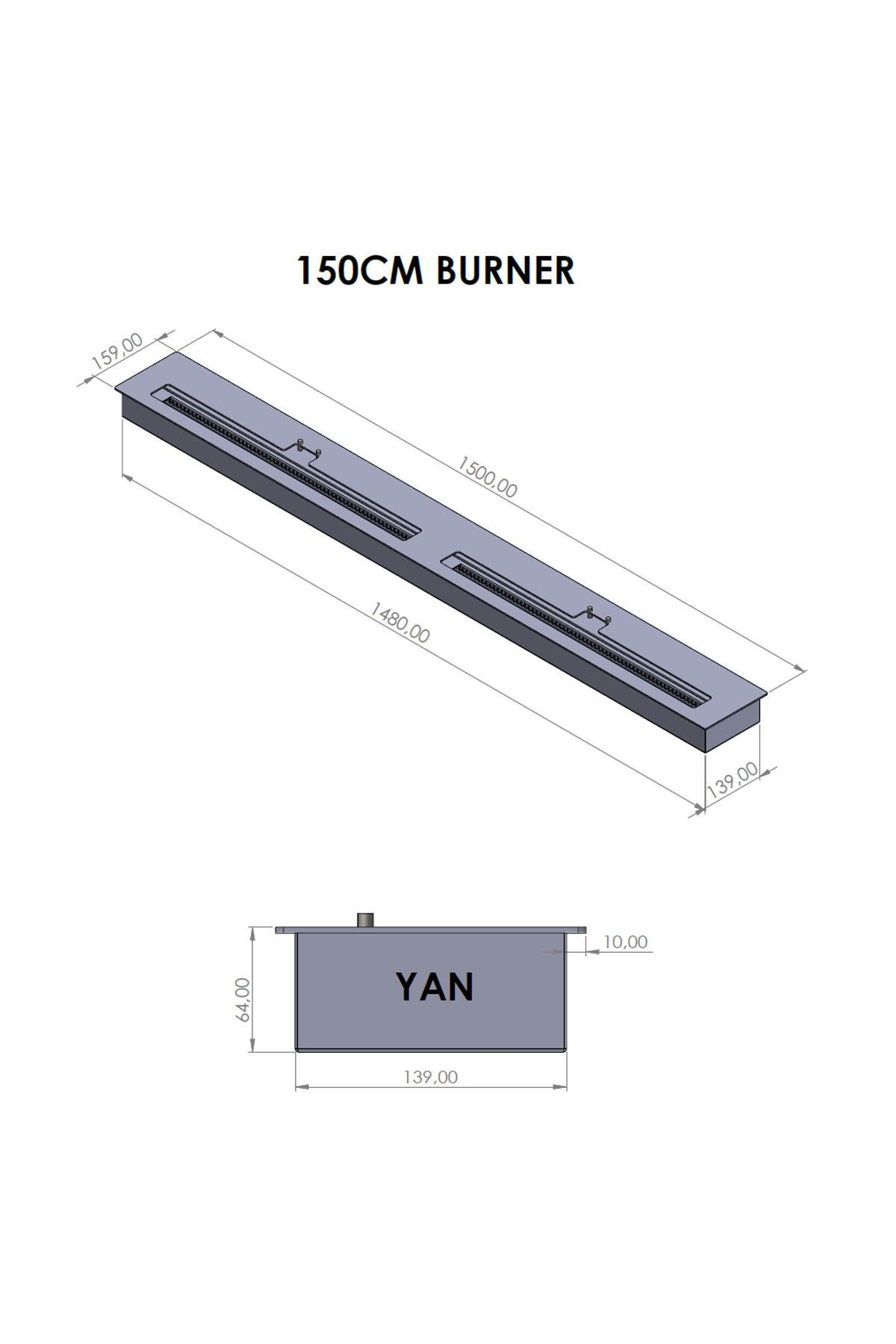 Korflame 150cm Bioetanol Şömine Burner I KORFLAME