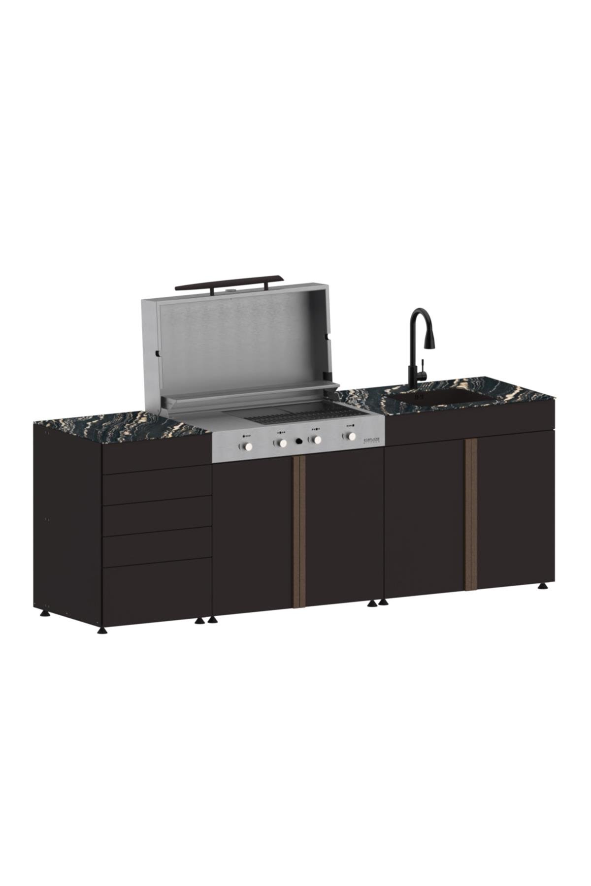 250cm Pure Bahçe Mutfak Seti - 3004 - 3 Modül