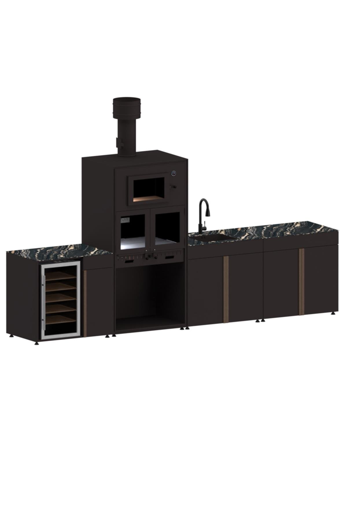 380cm Pure Bahçe Mutfak Seti - 4102 - 4 Modül