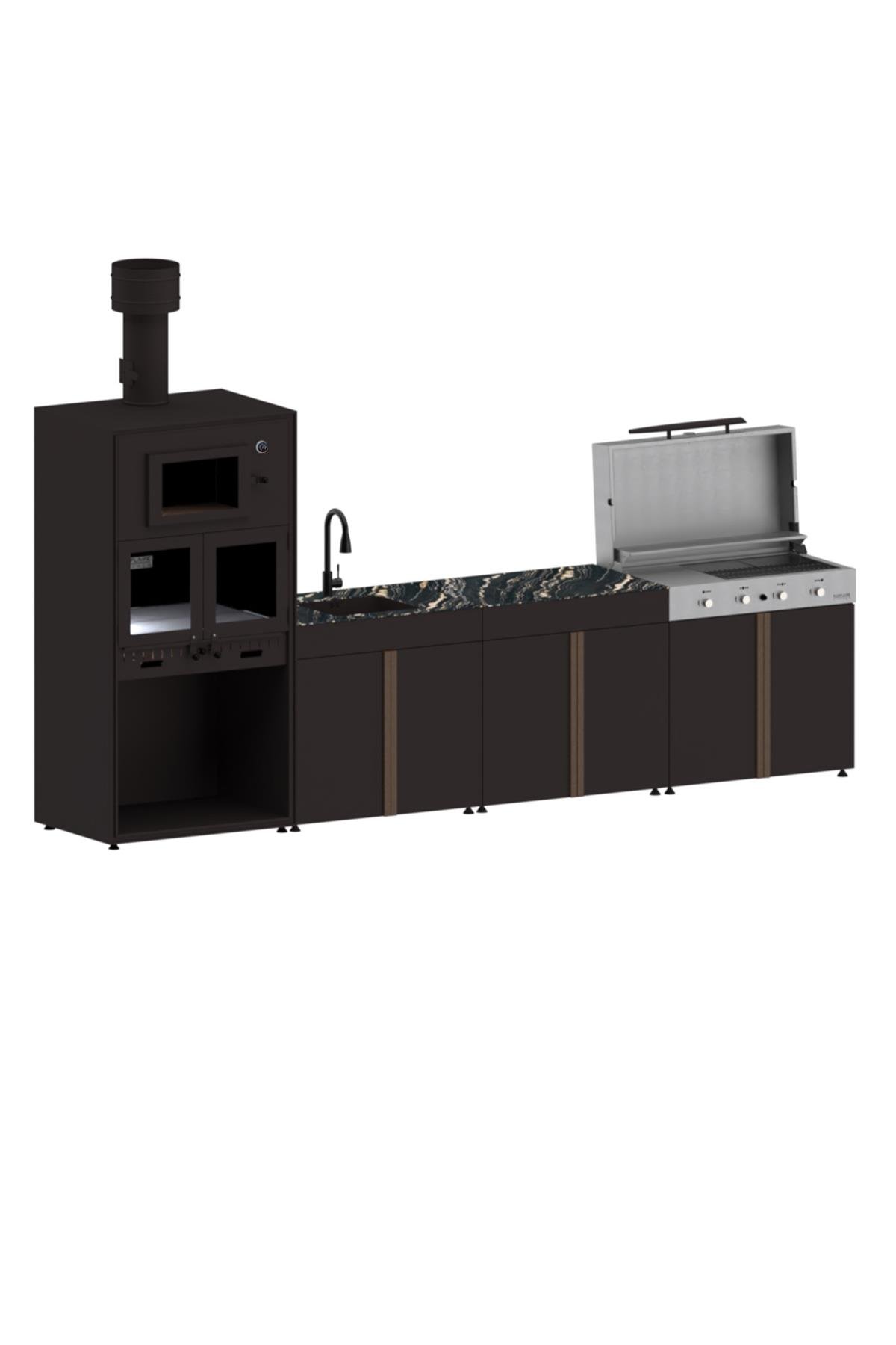 380cm Pure Bahçe Mutfak Seti - 9002 - 4 Modül