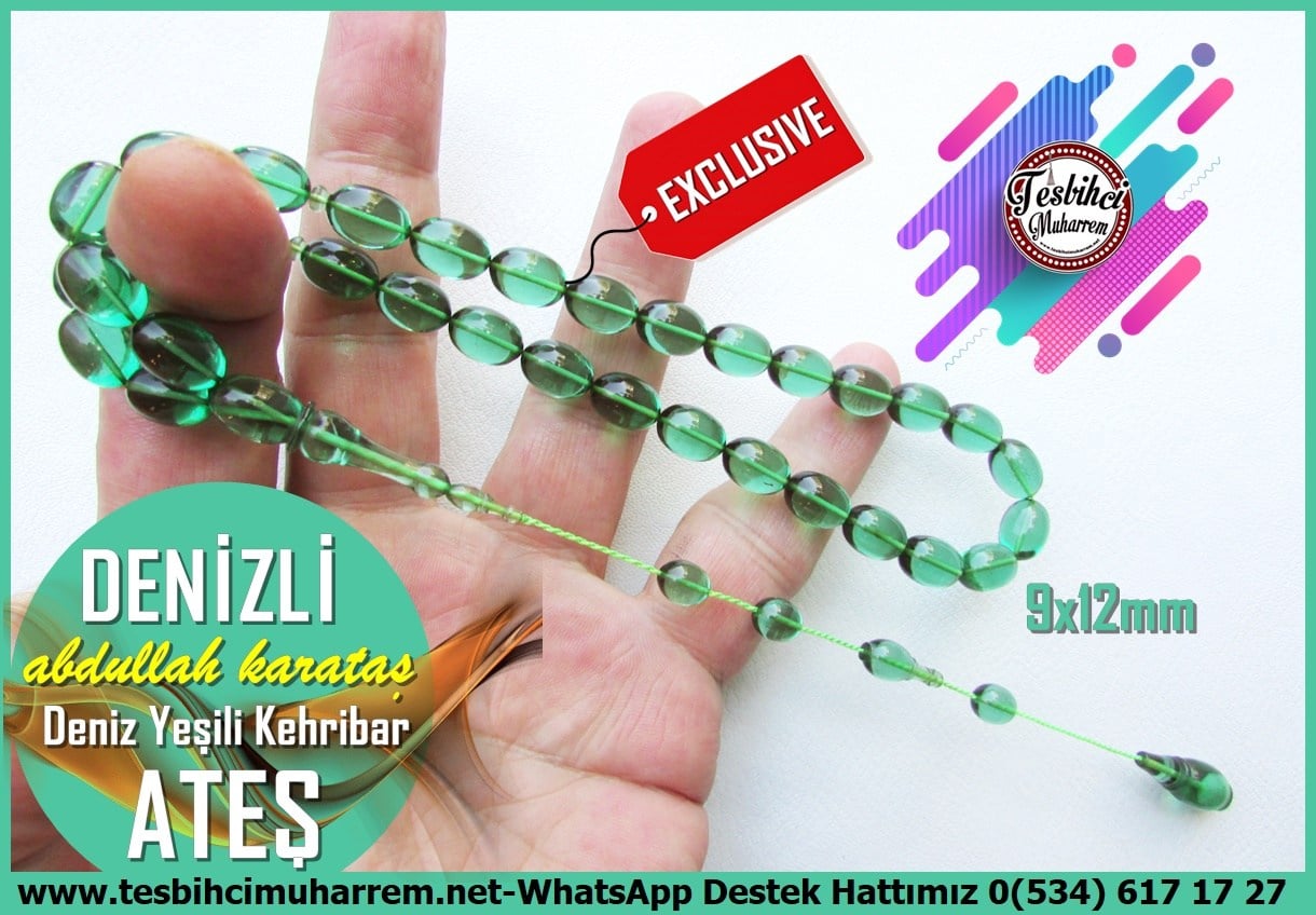 Yeşil Ton TesbihlerTM14555Abdullah Karataş Usta İşçilikli Ateş Kehribar Tespih I Saydam Deniz Yeşili Beyzi Kesim Denizli TesbihAbdullah Karataş Usta İşçilikli Ateş Kehribar Tespih I Saydam Deniz Yeşili Beyzi Kesim Denizli Tesbih