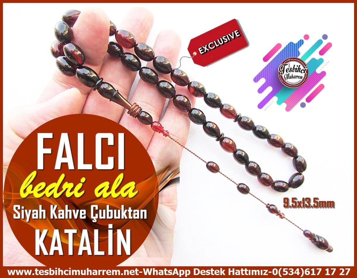 Katalin Ve Bağa TesbihlerTM13265Bedri Ala Usta El İşçiliği Katalin Tesbih | Lüks Siyah Kahve Renk Çubuktan Beyzi Kesim TesbihTespih Katalin I Lüks Siyah Kahve Çubuktan Beyzi Kesim Falcı Tesbih 