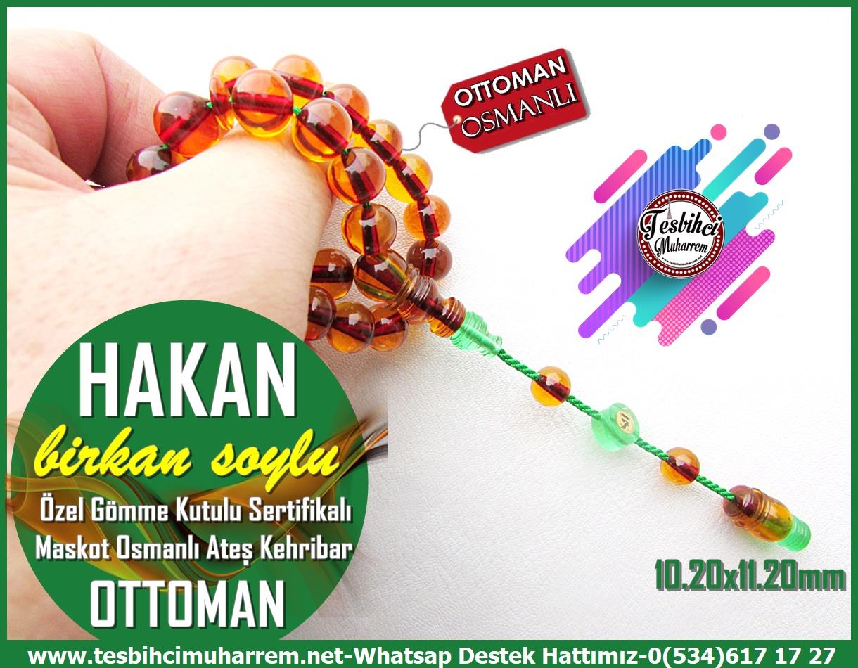 Osmanlı Antika Vişne Ton TesbihlerTM13560Birkan Soylu Usta El İşçiliği Tespih | Osmanlı Maskot Ateş Kehribar, Küre Kesim, Özel Gömme Kutulu 