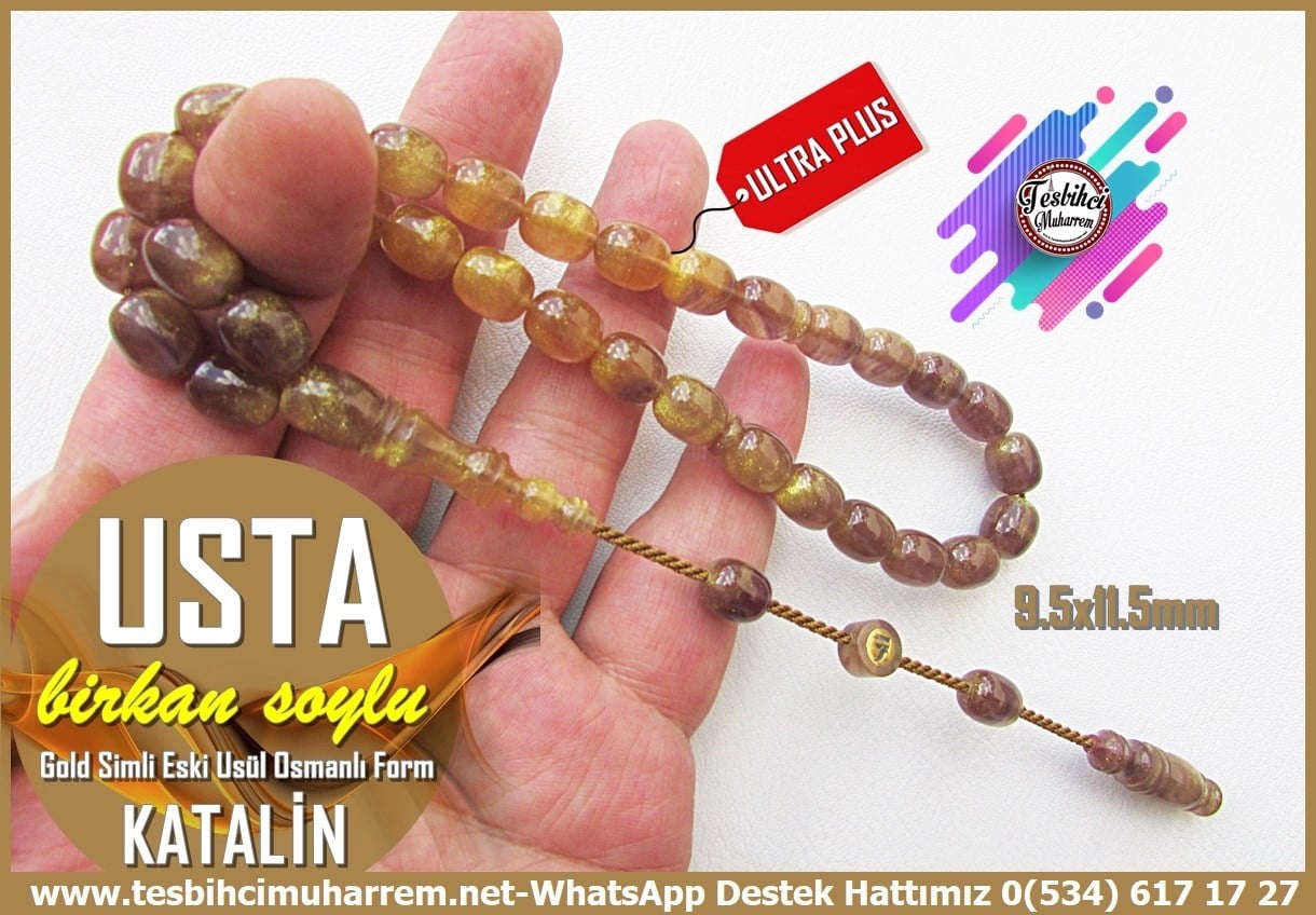 Katalin Ve Bağa TesbihlerTM14338Birkan Soylu Usta İmzalı Gold Simli Eski Usül Katalin Tespih I Osmanlı Form Fıçı Model Usta TesbihGold Simli Eski Usül Katalin Tespih I Osmanlı Form Fıçı Model Usta Tesbih 