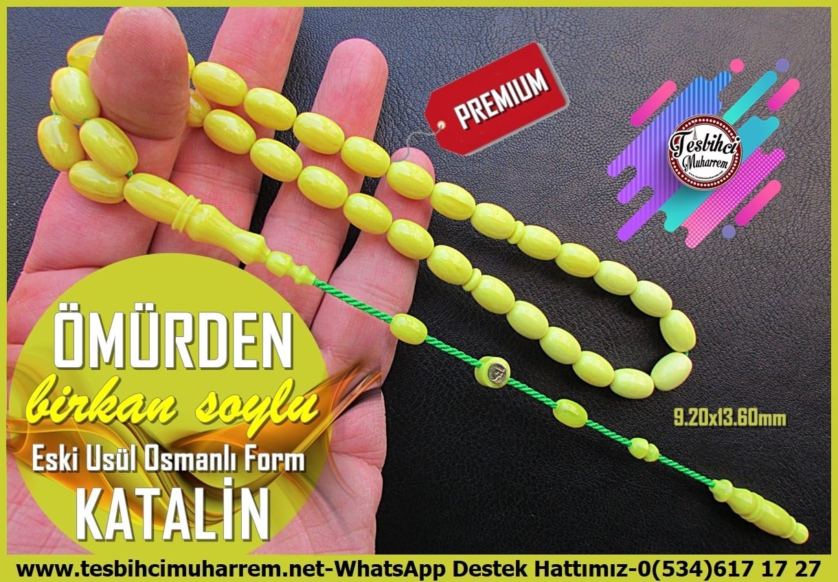 Katalin Ve Bağa TesbihlerTM14258Birkan Soylu Usta İmzalı Neon Sarı Eski Usül Tespih I Osmanlı Form Özel Çalışma Kapsül Kesim Ömürden Tesbih Neon Sarı Eski Usül Tespih I Osmanlı Form Özel Çalışma Kapsül Kesim Ömürden Tesbih