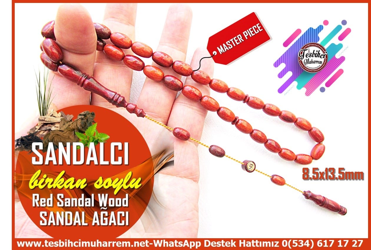 Sandal Ağacı TesbihlerTM14443Birkan Soylu Usta İmzalı Premium İşçilik Doğal Kırmızı Sandal Ağacı Tesbih | Badem Kesim Özel Malzeme Sandalcı Koleksiyonluk TesbihDoğal Kırmızı Sandal Ağacı Tesbih I Badem Kesim Özel Malzeme Sandalcı Tesbih