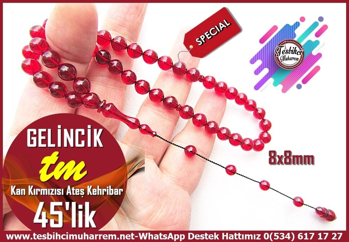 Ateş Kırmızı Ton TesbihlerTM14044Emre Ersöz Usta İmzalı 45’lik Ateş Kehribar Tespih | Saydam Koyu Kırmızı Şalgami Gelincik Tesbih Koleksiyonluk Özel Tasarım TesbihTespih 45'lik Ateş Kehribar I Saydam Koyu Kırmızı Şalgami Gelincik Tesbih 