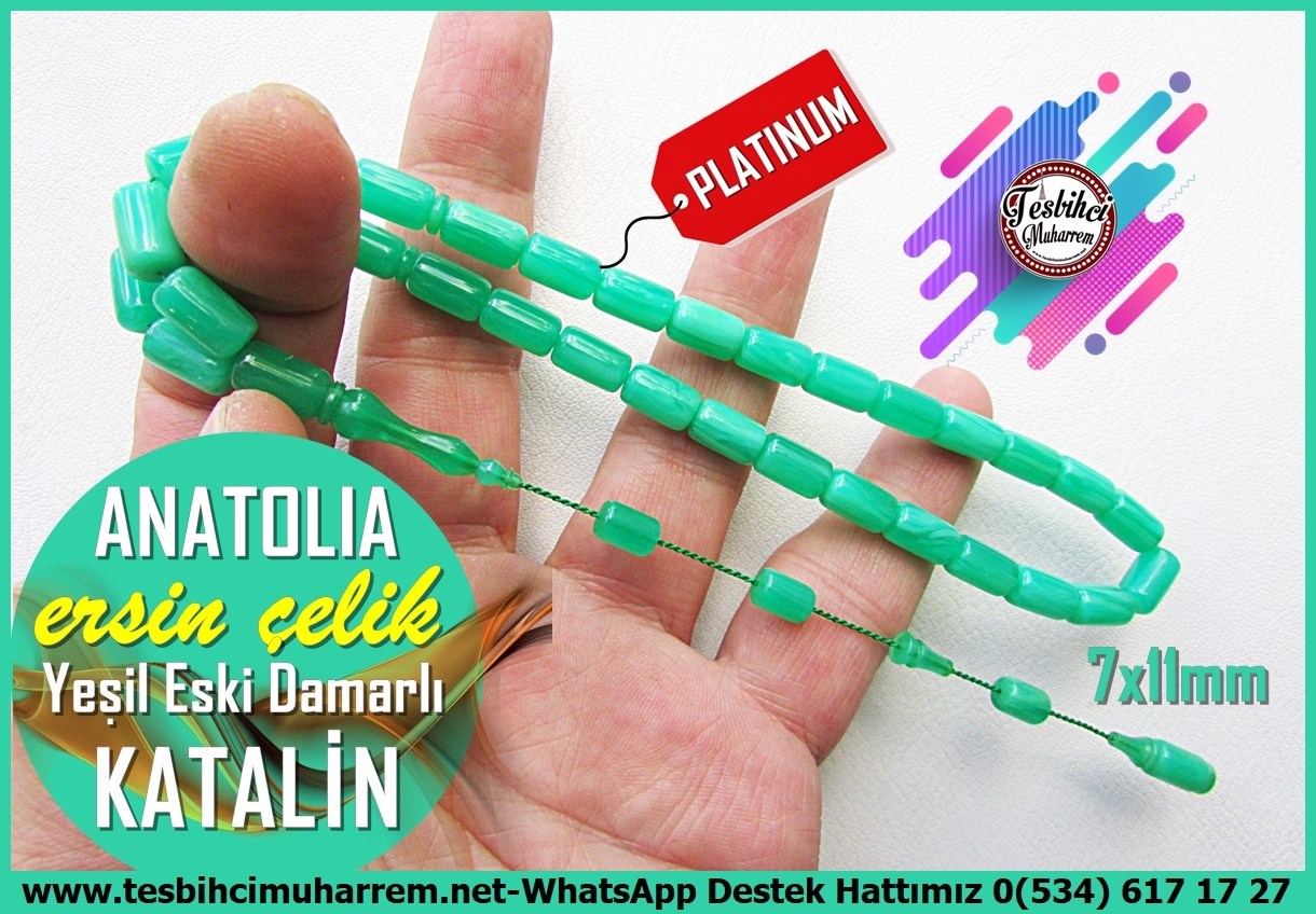 Katalin Ve Bağa TesbihlerTM14600Ersin Çelik Usta İşçilikli Eski Katalin Tespih I Damarlı Yeşil Kapsül Kesim Anatolia TesbihErsin Çelik Usta İşçilikli Eski Katalin Tespih I Damarlı Yeşil Kapsül Kesim Anatolia Tesbih 