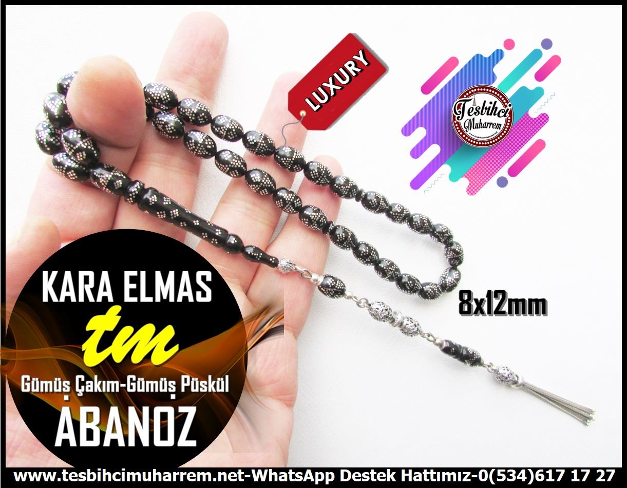 Abanoz Ağacı TesbihlerTM13612İsmail Cansever Usta Tornası Tespih | Abanoz Ağacı, Black Wood, Beyzi Kesim, Gümüş Çakım,Gümüş Püskül 