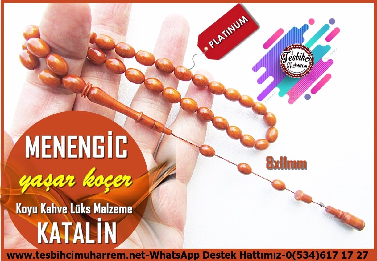 Katalin Ve Bağa TesbihlerTM14197Katalin Tespih | Badem Model Çikolatalı Koyu Kahve Menengiç Tesbih – Usta Yaşar Koçer İmzalı, Usta İşi El İşçiliği Tesbih Katalin Tespih I Badem Model Çikolatalı Koyu Kahve Menengic Tesbih