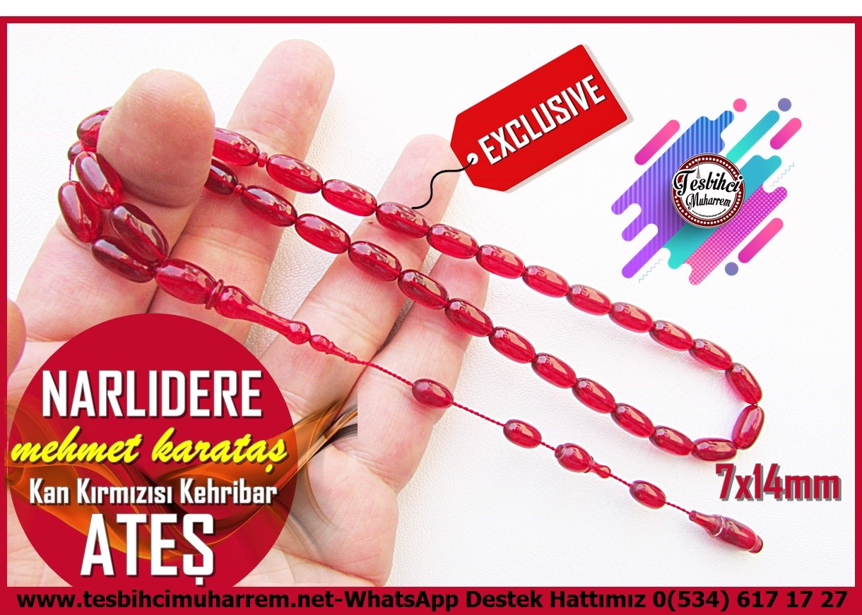 Yeşil Ton TesbihlerTM14424Mehmet Karataş Usta İşçilikli Kan Kırmızısı Ateş Kehribar Tesbih I Özel Tasarım Badem Kesim Narlıdere TesbihKan Kırmızısı Ateş Kehribar Tesbih I Özel Tasarım Badem Kesim Narlıdere Tesbih 