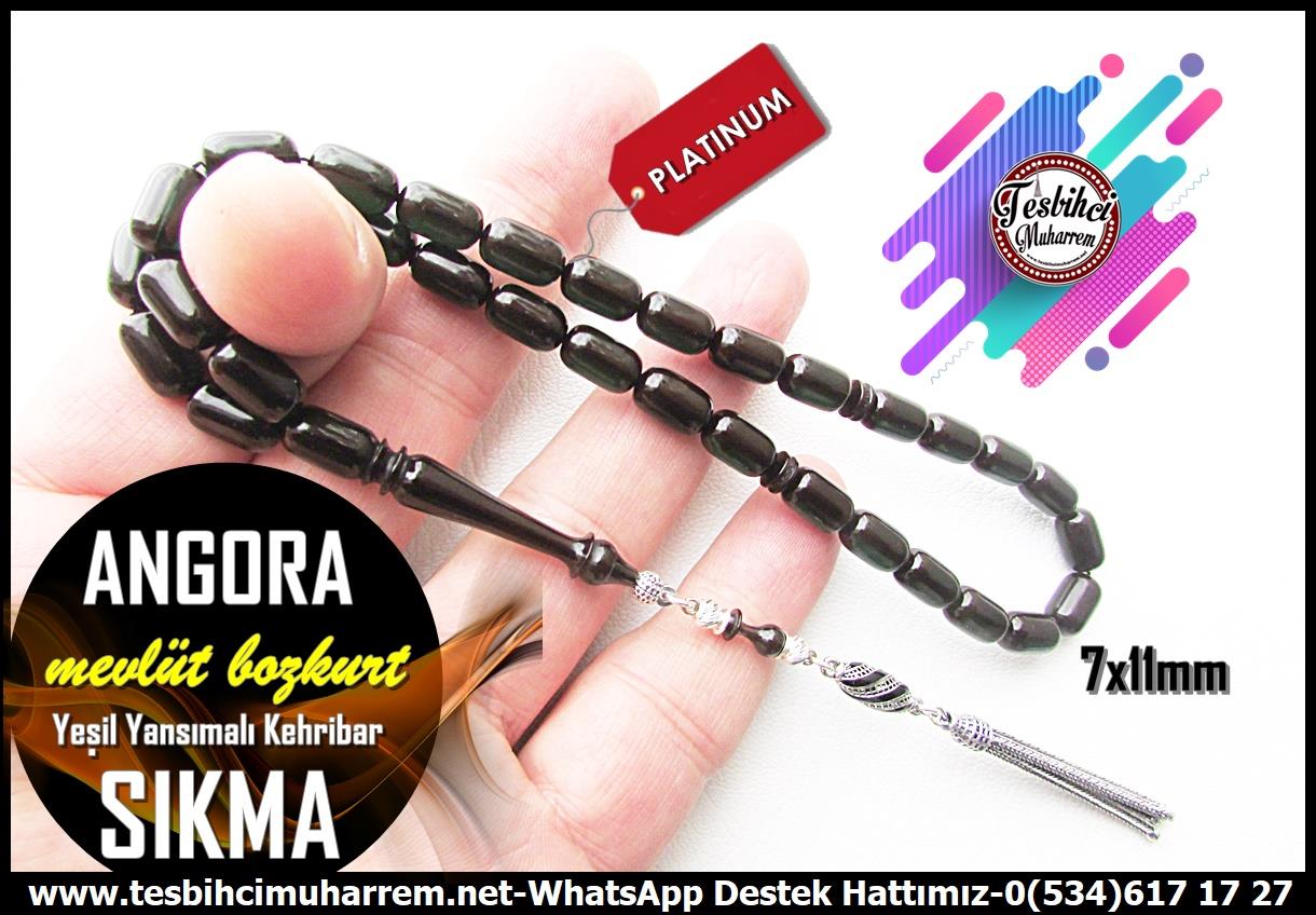Siyah Kehribar TesbihlerTM14029Mevlüt Bozkurt Usta İşçilikli Sıkma Kehribar Tesbih – Yeşil Yansımalı, Kapsül Kesim, Özel Püsküllü “Angora” İsimli Özel Tasarım TespihTespih Sıkma Kehribar I Kapsül Kesim Özel Çalışma Özel Püskül  Yeşil Yansımalı Angora Tesbih