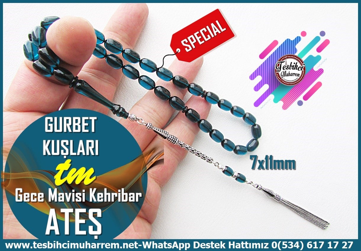 Gece Mavisi Ton TesbihlerTM14345Muharrem Karaoğlu Usta Dizayn Gece Mavisi Ateş Kehribar Tespih I Full Gümüş Badem Kesim Gurbet Kuşları TesbihGece Mavisi Ateş Kehribar Tespih I Full Gümüş Badem Kesim Gurbet Kuşları Tesbih