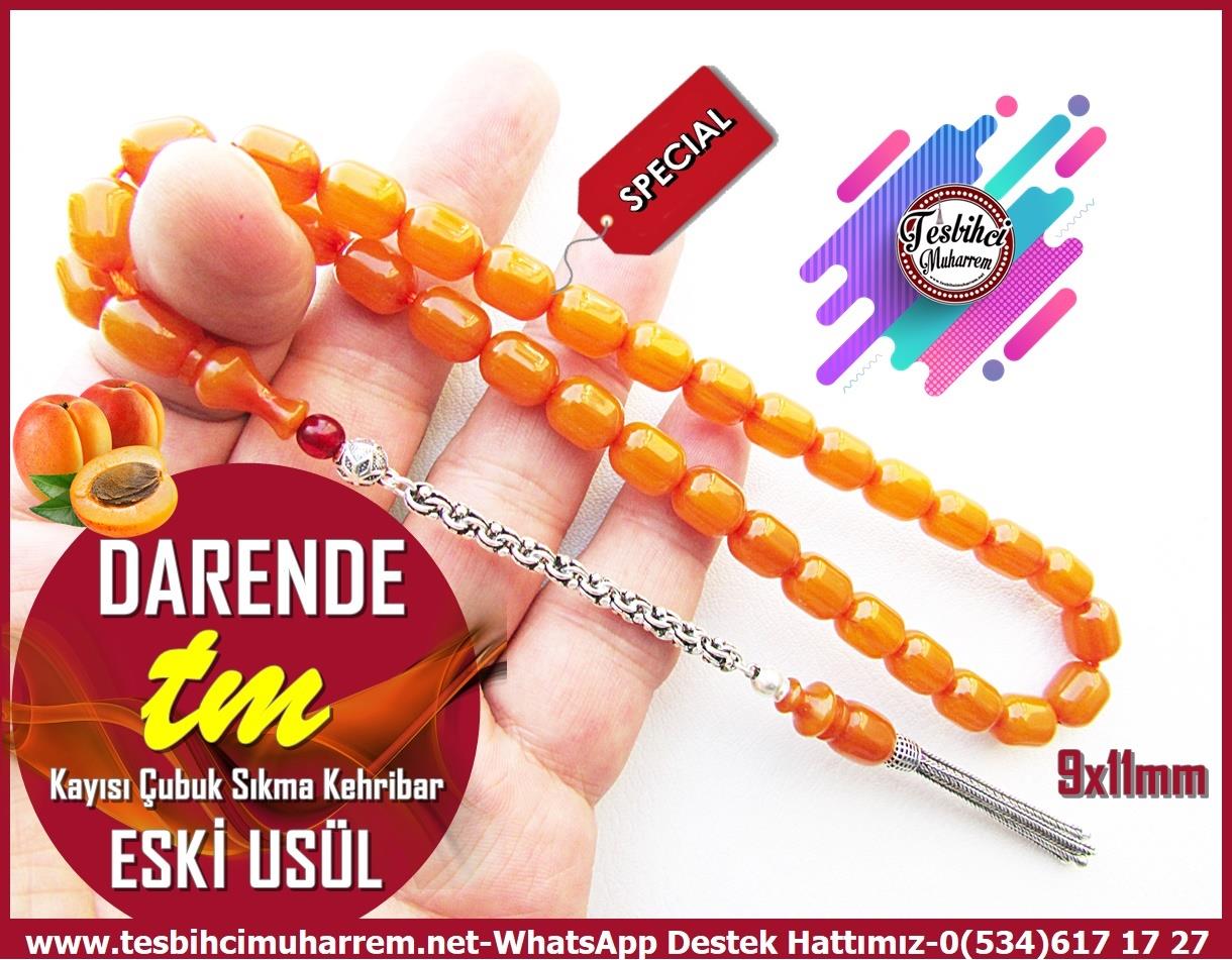 Osmanlı Benzetme Eskitme Eski Usül TesbihlerTM13907/AMuharrem Karaoğlu Usta Dizayn Tespih | Eski Usül Kayısı Renk, Gümüş Püskül, 