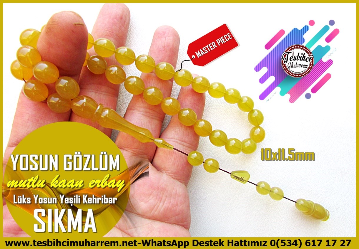 Hareli Yeşil Kehribar TesbihlerTM14393Mutlu Kaan Erbay Usta İmzalı Yosun Yeşili Sıkma Kehribar Tesbih I Uçlu Küre Kesim Lüks Yosun Gözlüm TesbihYosun Yeşili Sıkma Kehribar Tesbih I Uçlu Küre Kesim Lüks Yosun Gözlüm Tesbih