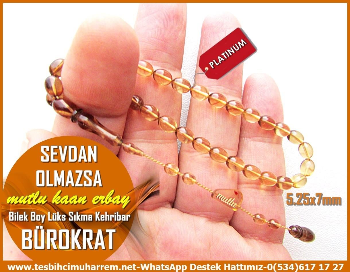 Maskot, Bileklik ve Bürokrat TespihlerTM13880Mutlu Kaan Erbay Usta İşçilikli Tespih | Bürokrat Model, Kırçıllı Gül Kurusu Sıkma Kehribar, Beyzi Kesim, Bilek Boy – “Sevdan Olmasa” TesbihTespih Bürokrat I Bilek Boy Kırçıllı Damarlı Beyzi Sevdan Olmazsa Tesbih