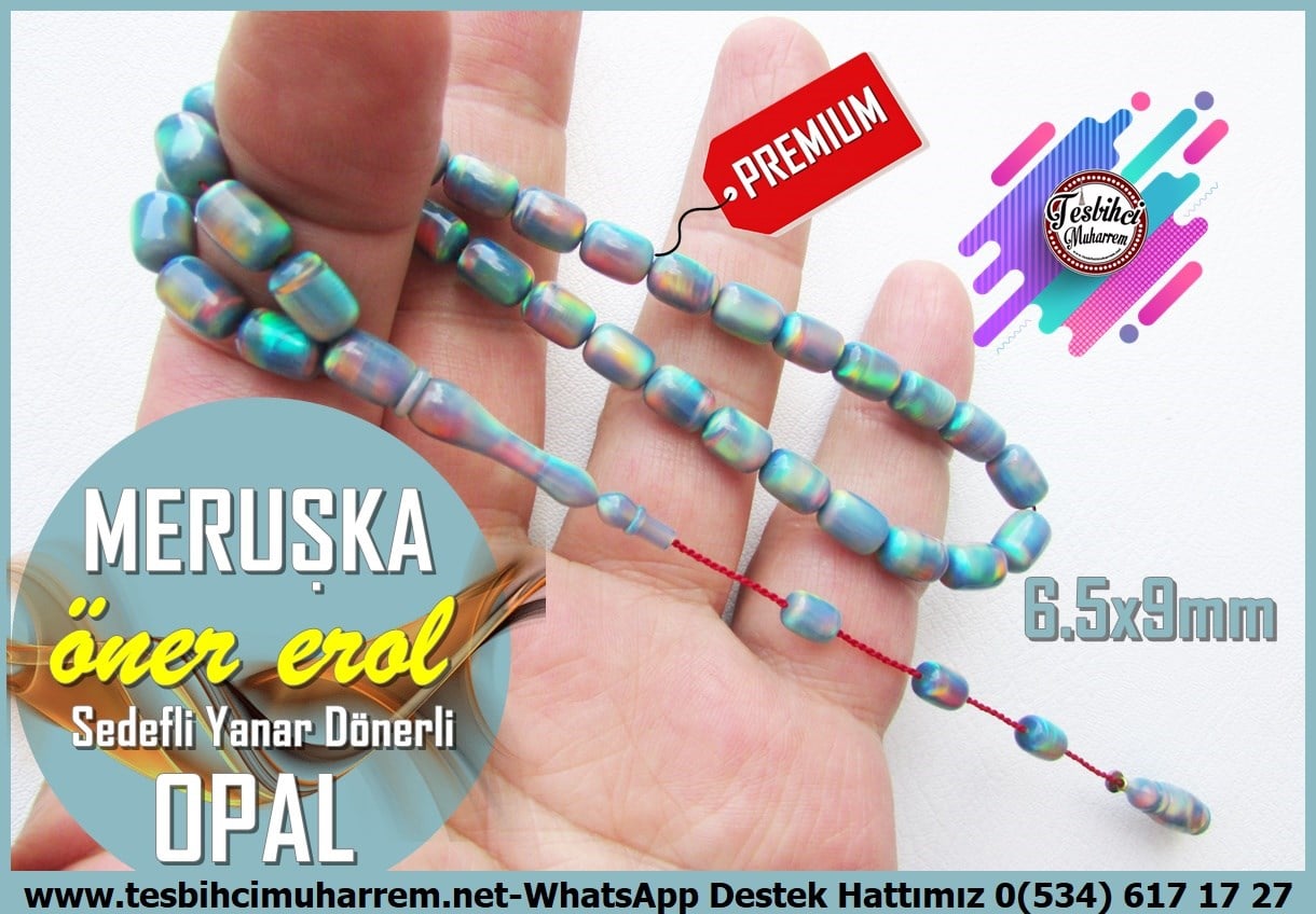 Opal(Sentetik)Sıkma TesbihTM14293Öner Erol Usta El İşçiliği Sedefli Yanar Döner Renkli Opal Tespih I Özel Çalışma Kapsül Kesim  Meruşka TesbihSedefli Yanar Döner Renkli Opal Tespih I Özel Çalışma Kapsül Kesim  Meruşka Tesbih