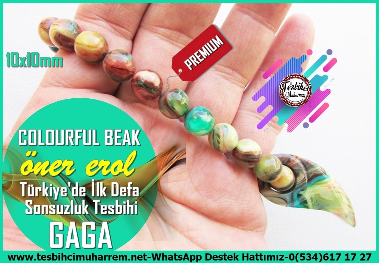 Gaga Sonsuzluk Tesbih-Türkiye'de Bir İlkTM14252Öner Erol Usta İmzalı Multicolor Sonsuzluk Gaga Tespih I Limited Edition Sıkma Kehribar Coloruful Beak Tesbih Multicolor Sonsuzluk Gaga Tespih I Limited Edition Sıkma Kehribar Coloruful Beak Tesbih
