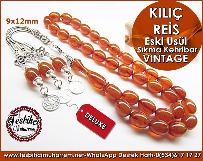 Özgün Gümüs Tasarım Osmanlı Benzetmesi Eskitme Vintage Sıkma Kehribar Tesbih Kılıç Reis