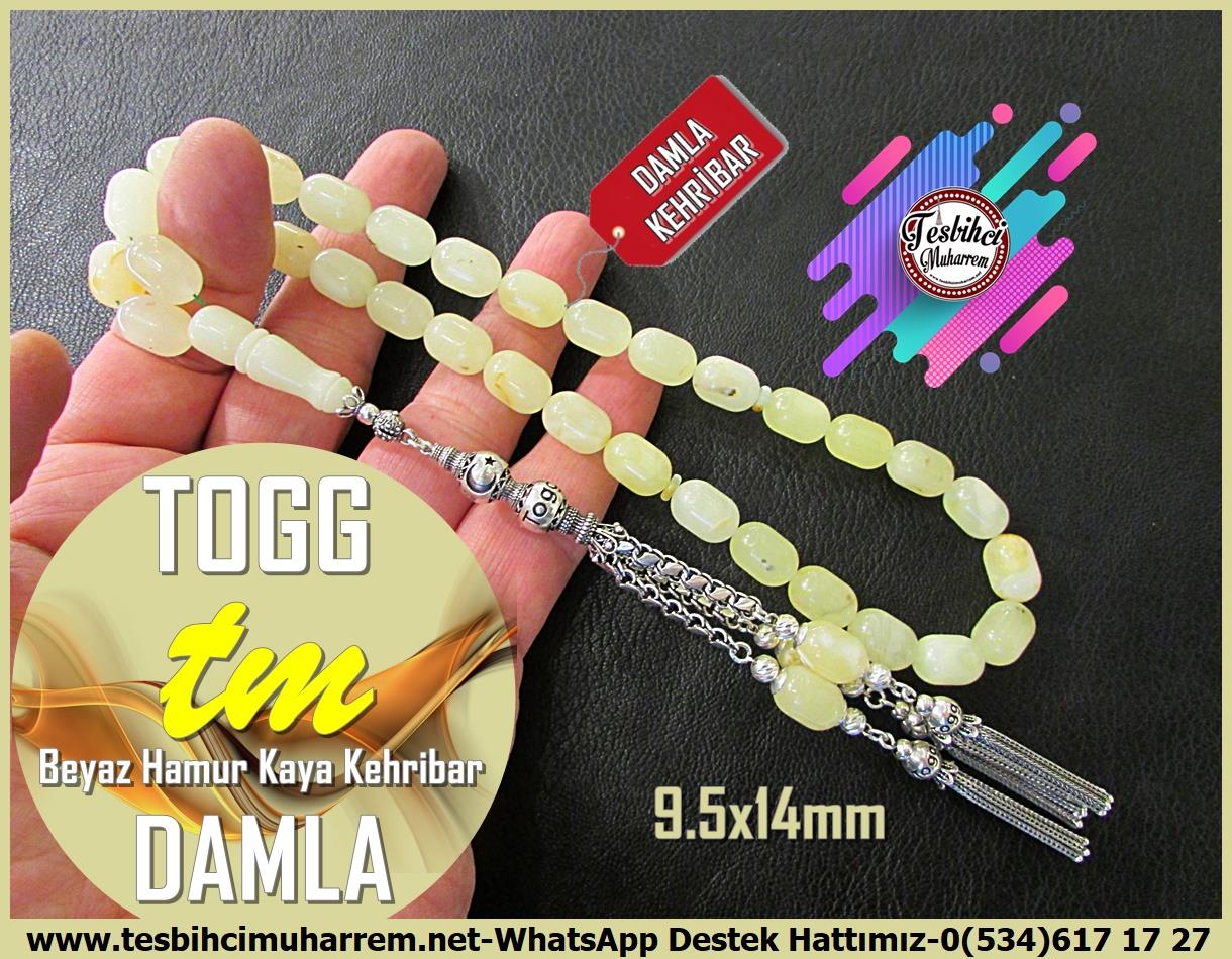  Damla Kehribar TesbihlerTM13686Rus Usta Yurtdışı İşçilik | Damla Kehribar Tespih, Kapsül Kesim, Beyaz Kraliçe Kayadan, Ağır Gümüş Püsküllü, 