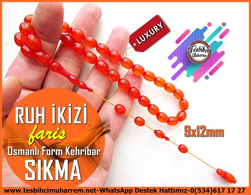 Turuncu Kehribar TesbihlerTM11947Sıkma Kehribar Tesbih Osmanlı Form Damarlı Fıçı Kesim Ruh İkiziSıkma Kehribar Tesbih Osmanlı Form Damarlı Fıçı Kesim Ruh İkizi
