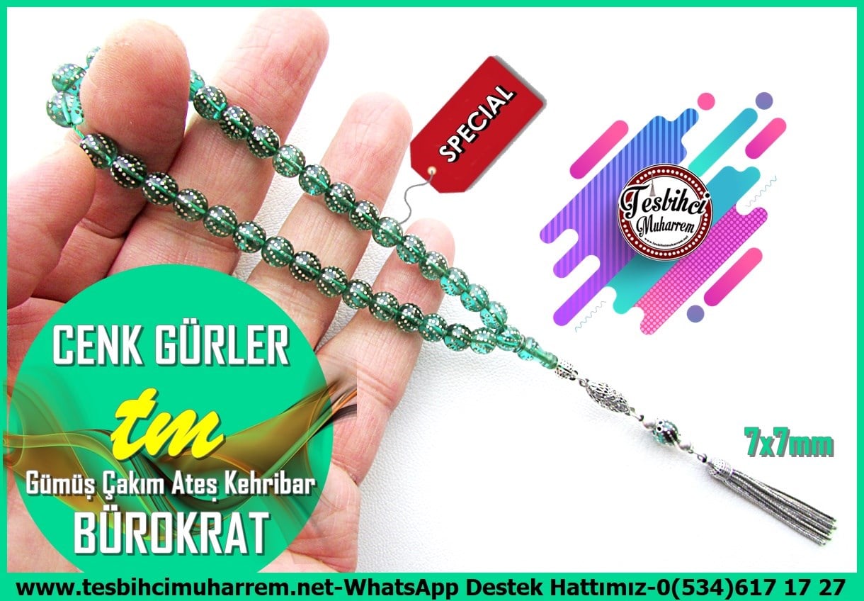 Yeşil Ton TesbihlerTM14150Sırrı Gültekin Usta Tespih Bürokrat Ateş Kehribar I Gümüş Püsküllü Gümüş Çakım Yeşil Cenk Gürler TesbihTespih Bürokrat Ateş Kehribar  I Gümüş Püsküllü Gümüş Çakım Yeşil Cenk Gürler Tesbih