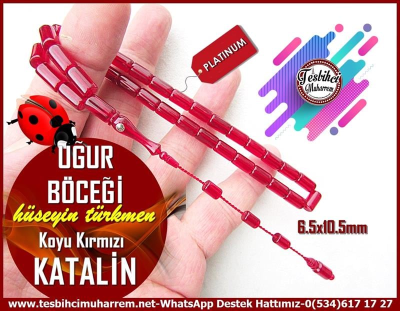 Katalin Ve Bağa TesbihlerTM12555Tespih Eski Katalin Koyu Kırmızı Yumuşak Kesme Uğur Böceği Tesbih Tespih Eski Katalin Koyu Kırmızı Yumuşak Kesme Uğur Böceği Tesbih 