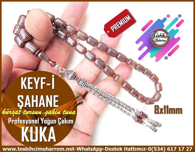 Tespih Kuka Gümüş Püsküllü Gümüş İşlemeli Profesyonel On Numara Keyf-i Şahane Premium Tesbih 