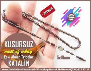 Katalin Ve Bağa TesbihlerTM12391 Mustafa Erbay Usta Premium İşçilikli Tespih | Osmanlı Hamuru, Katalin, Nadir Tricolor Renk, Eski Alman Objeden “Kusursuz” Model TesbihTespih Katalin l Eski Alman Objeden Osmanlı Hamur Renkli Tricolor Kusursuz Tesbih