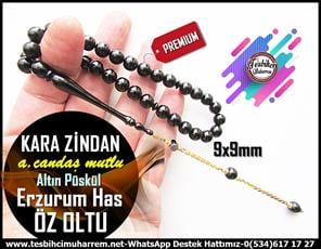Oltu Taşı TesbihlerTM13765Abdülkadir Candaş Mutlu Usta Tornası | Erzurum Öz Oltutaşı Tespih, 14 Ayar Altın Püsküllü, Sertifikalı, Özel Kutulu – 