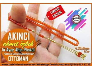 Altın Püsküllü TesbihlerTM14512Ahmet Özbek Usta İşçilikli Osmanlı Sıkma Kehribar Tesbih I Habbeden Altın Püsküllü Kılçık Kesme Akıncı TesbihAhmet Özbek Usta İşçilikli Osmanlı Sıkma Kehribar Tesbih I Habbeden Altın Püsküllü Kılçık Kesme Akıncı Tesbih 
