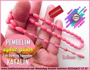 Katalin Ve Bağa TesbihlerTM12408Aykut Güner Usta Profesyonel İşçilikli Tespih | Katalin, Eski Bowling Topundan, Mercan Pembe Renk, Badem Kesim, “Pembelim”TesbihTespih Katalin l Eski Bowling Topundan Badem Kesim Mercan Pembelim Tesbih 